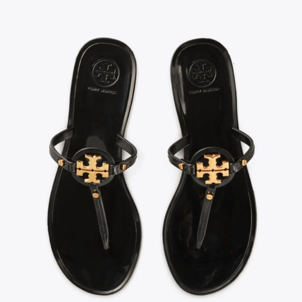 Black Tory jelly sandals